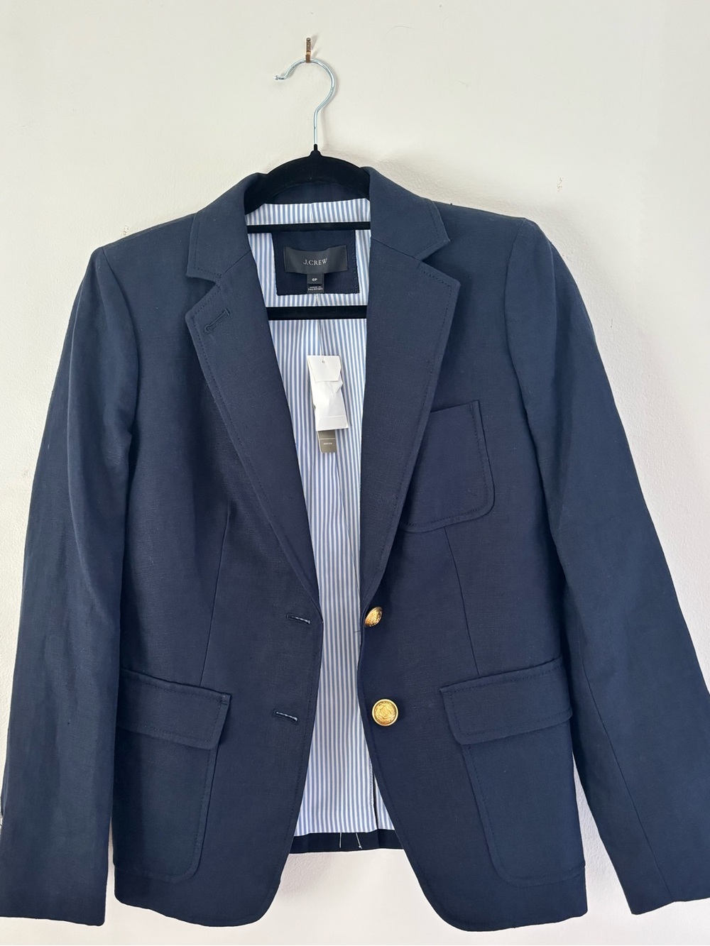 J. Crew Classic Navy Blazer with Gold Buttons